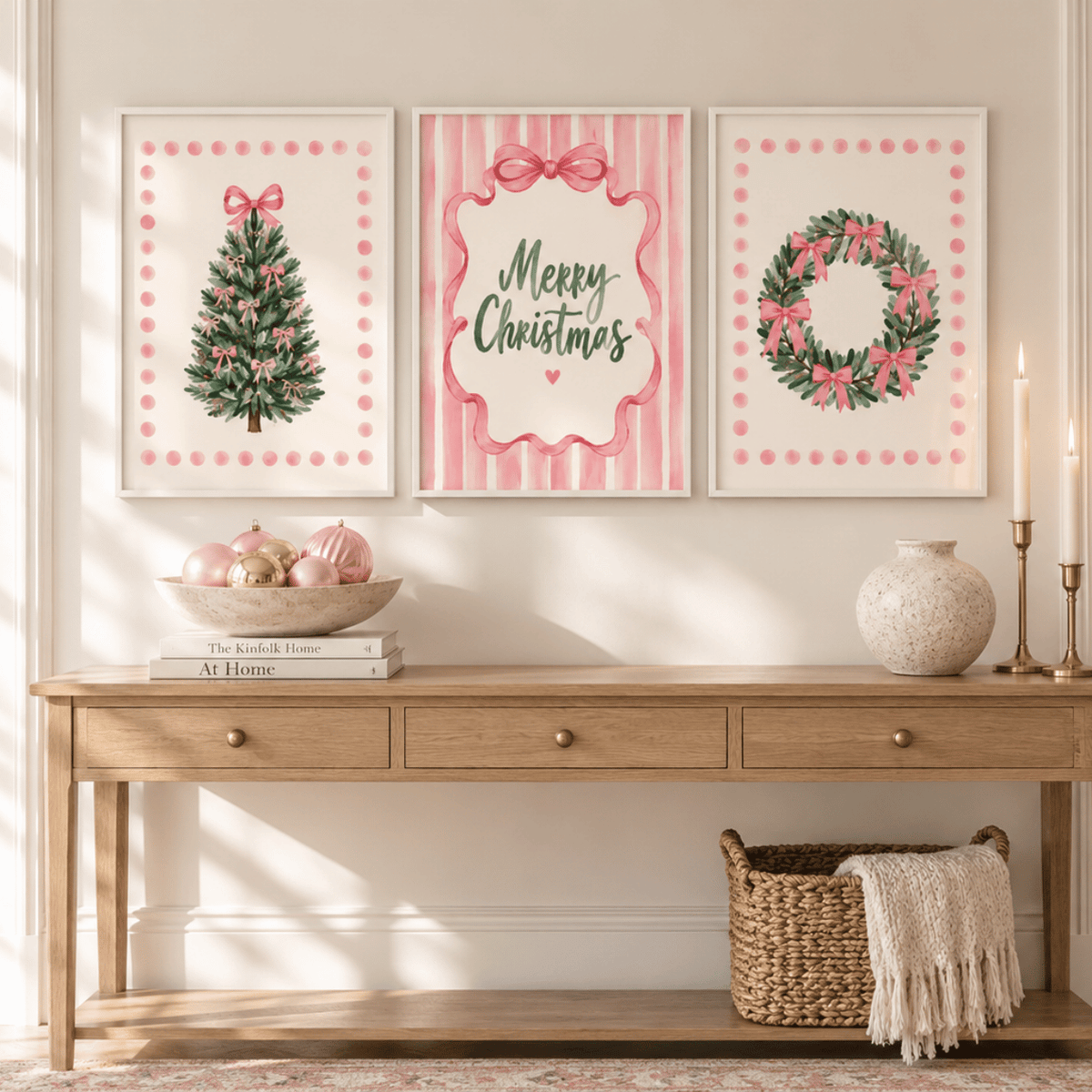 Blush Bow Christmas Trio Poster Pack