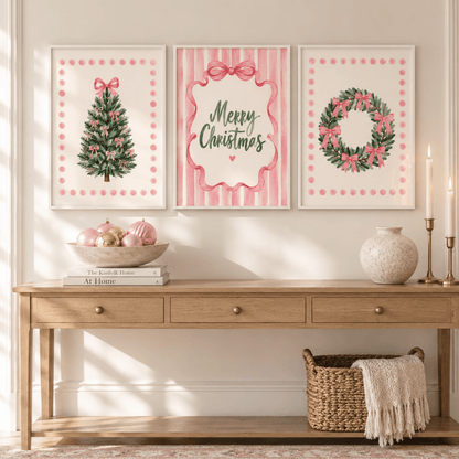 Blush Bow Christmas Trio Poster Pack
