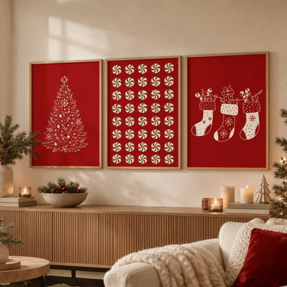 Candy Cane Christmas Trio Poster Pack