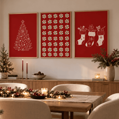 Candy Cane Christmas Trio Poster Pack