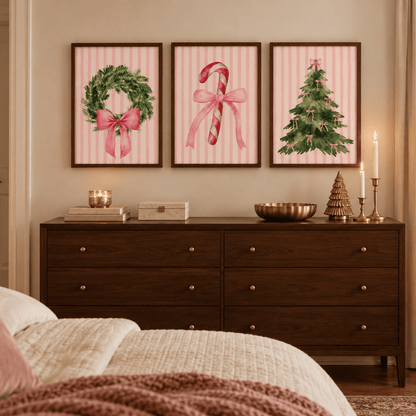 Pretty In Pink Christmas Trio Poster Pack