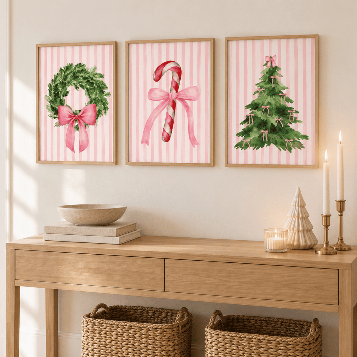 Pretty In Pink Christmas Trio Poster Pack