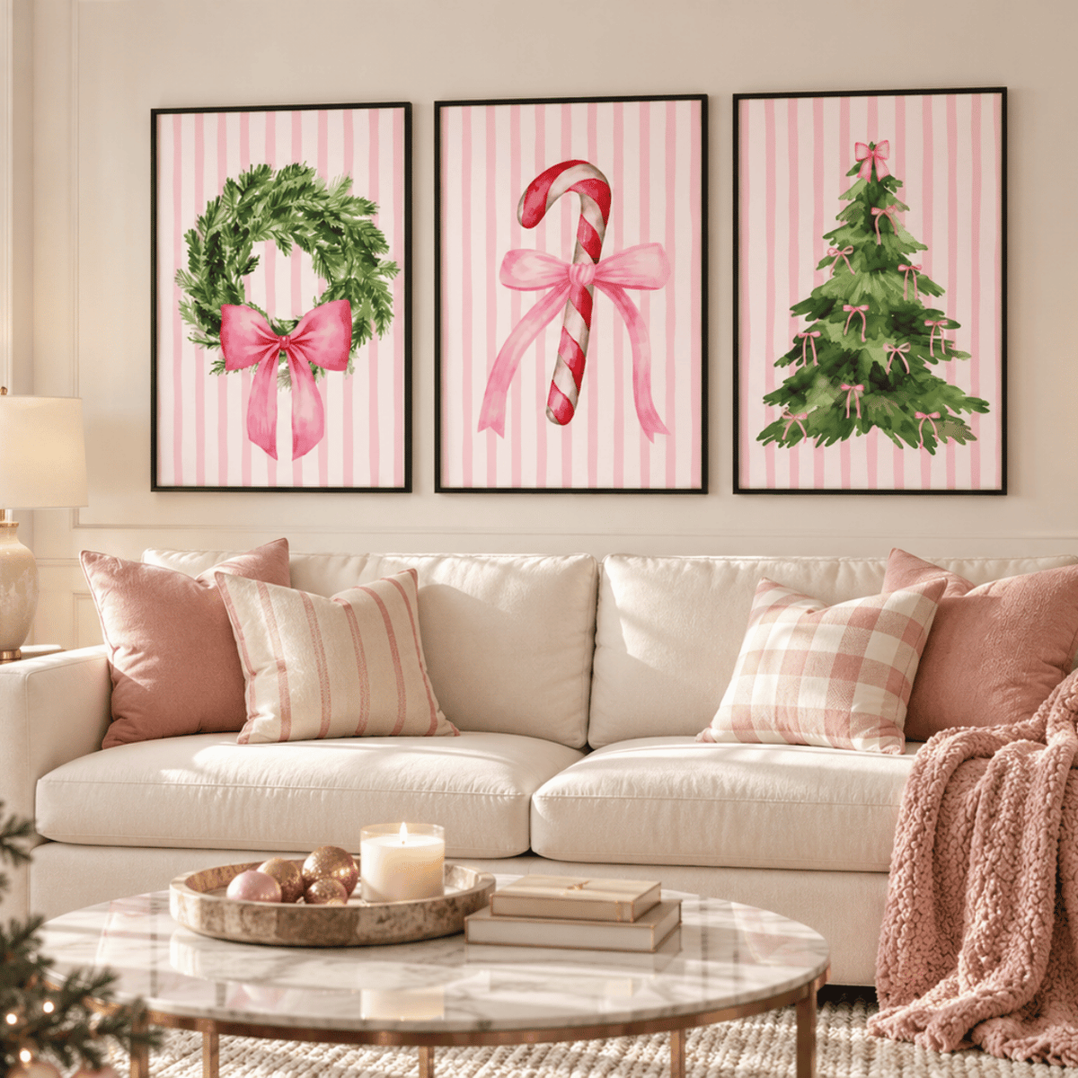 Pretty In Pink Christmas Trio Poster Pack