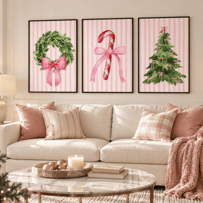 Pretty In Pink Christmas Trio Poster Pack