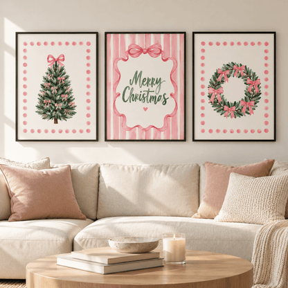 Blush Bow Christmas Trio Poster Pack