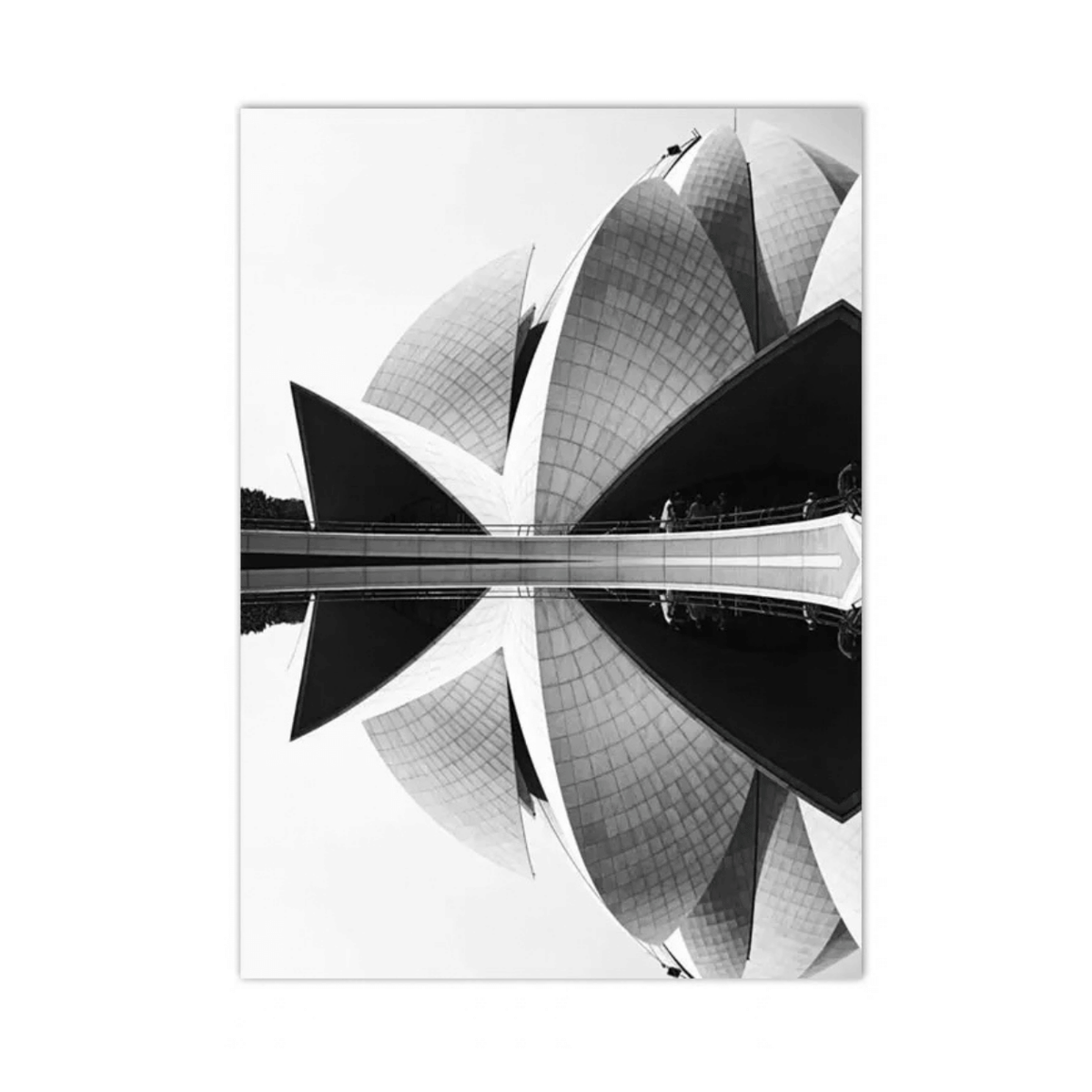 Lotus Temple Reflection Canvas Print