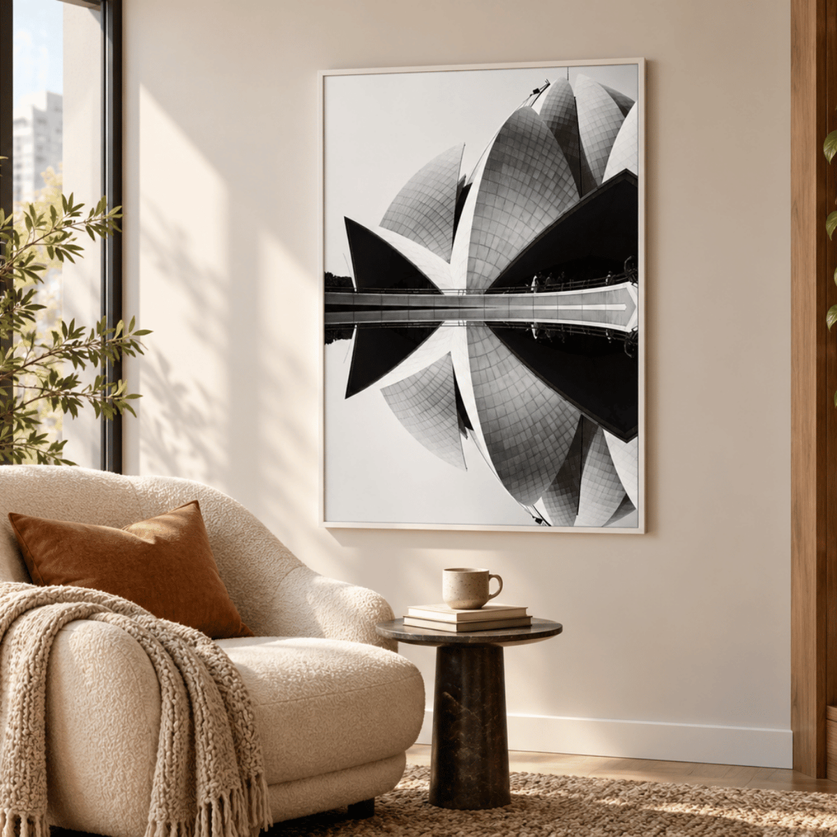 Lotus Temple Reflection Canvas Print