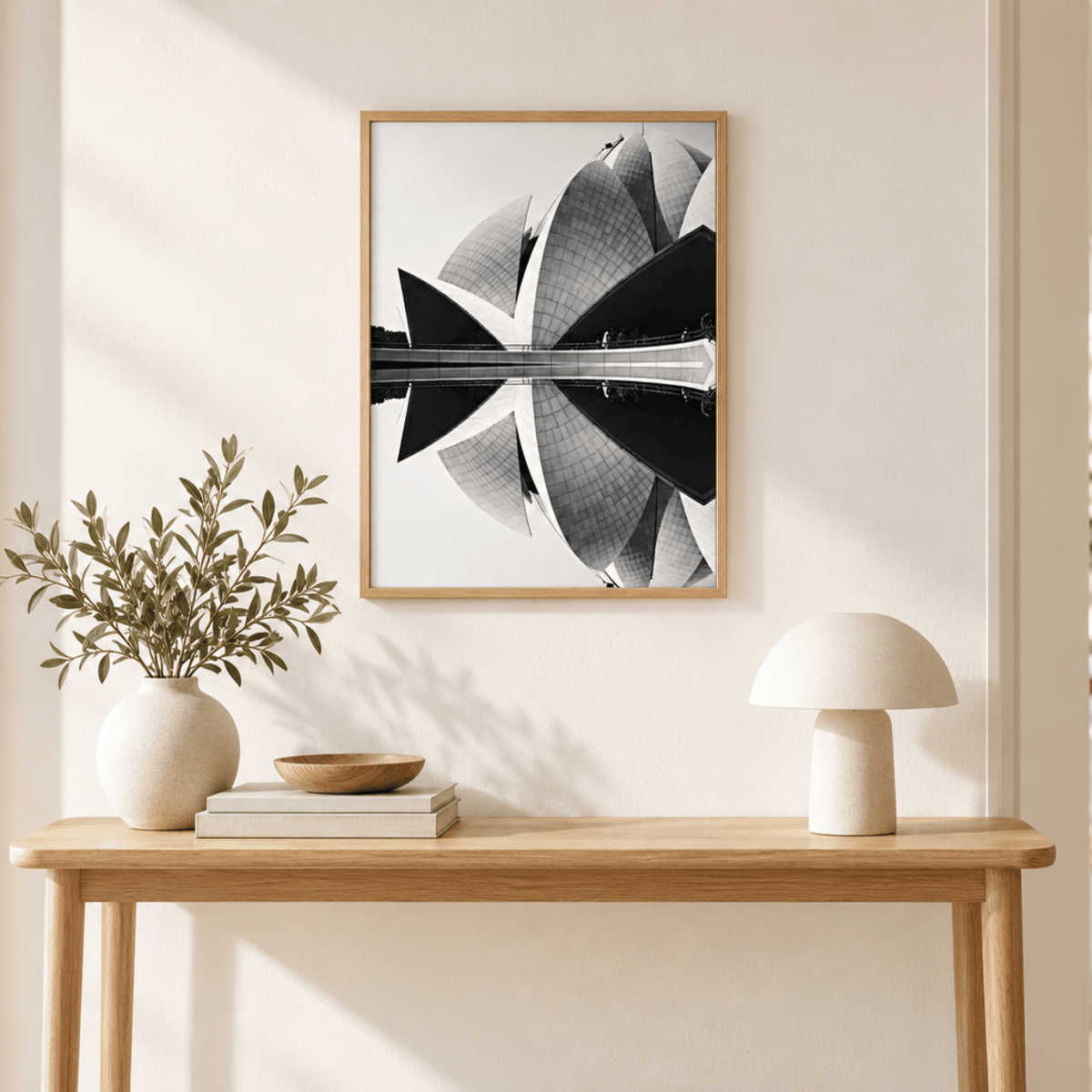 Lotus Temple Reflection Canvas Print