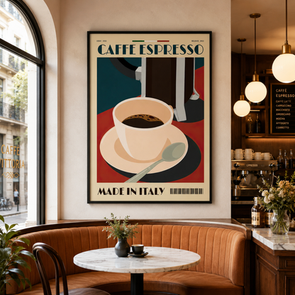 Italian Caffè Espresso Retro Canvas Print