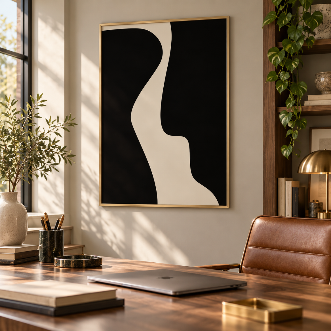 Contour Divide Abstract Canvas Print