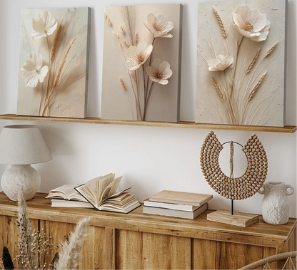 Scandinavian Beige Botanical Canvas
