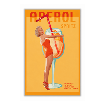 Retro Aperol Spritz Pin-Up Canvas Print