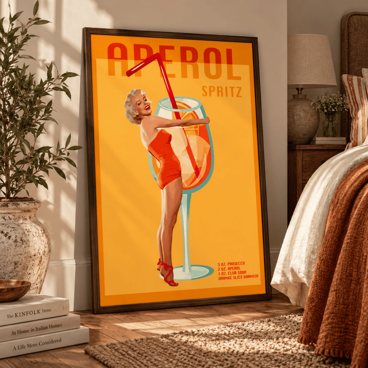 Retro Aperol Spritz Pin-Up Canvas Print
