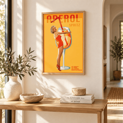 Retro Aperol Spritz Pin-Up Canvas Print