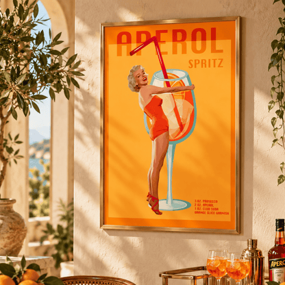 Retro Aperol Spritz Pin-Up Canvas Print