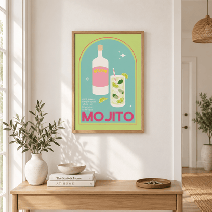 Minted Mojito Retro Cocktail Canvas Print