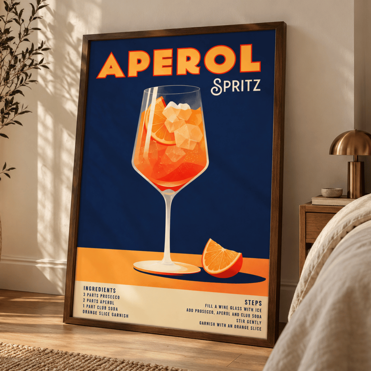 Navy Aperol Spritz Recipe Canvas Print