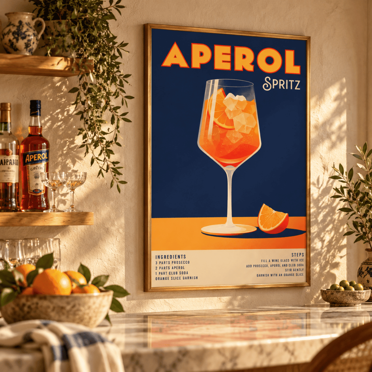 Navy Aperol Spritz Recipe Canvas Print
