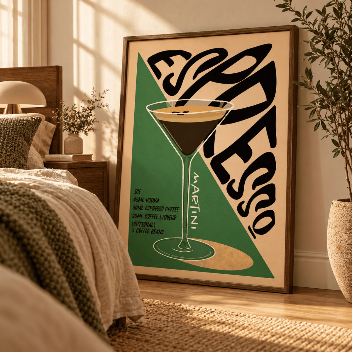 Retro Espresso Martini Recipe Canvas Print