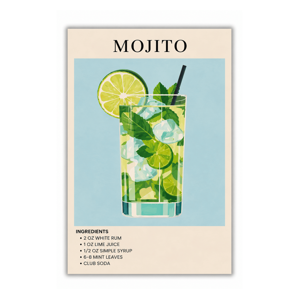 Fresh Lime Mojito Recipe Canvas Print