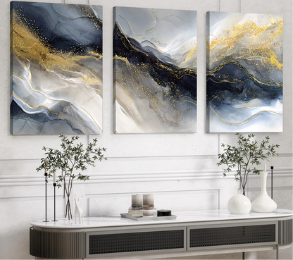 Abstract Brushstroke Texture Canvas - Set Of 3