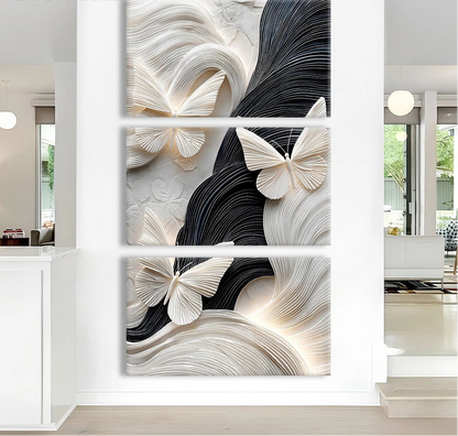 Abstract Butterfly Canvas - Set Of 3
