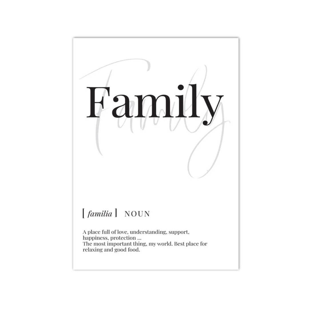 Family Definition Typography Canvas Print
