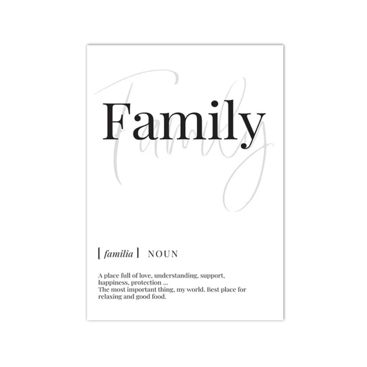 Family Definition Typography Canvas Print
