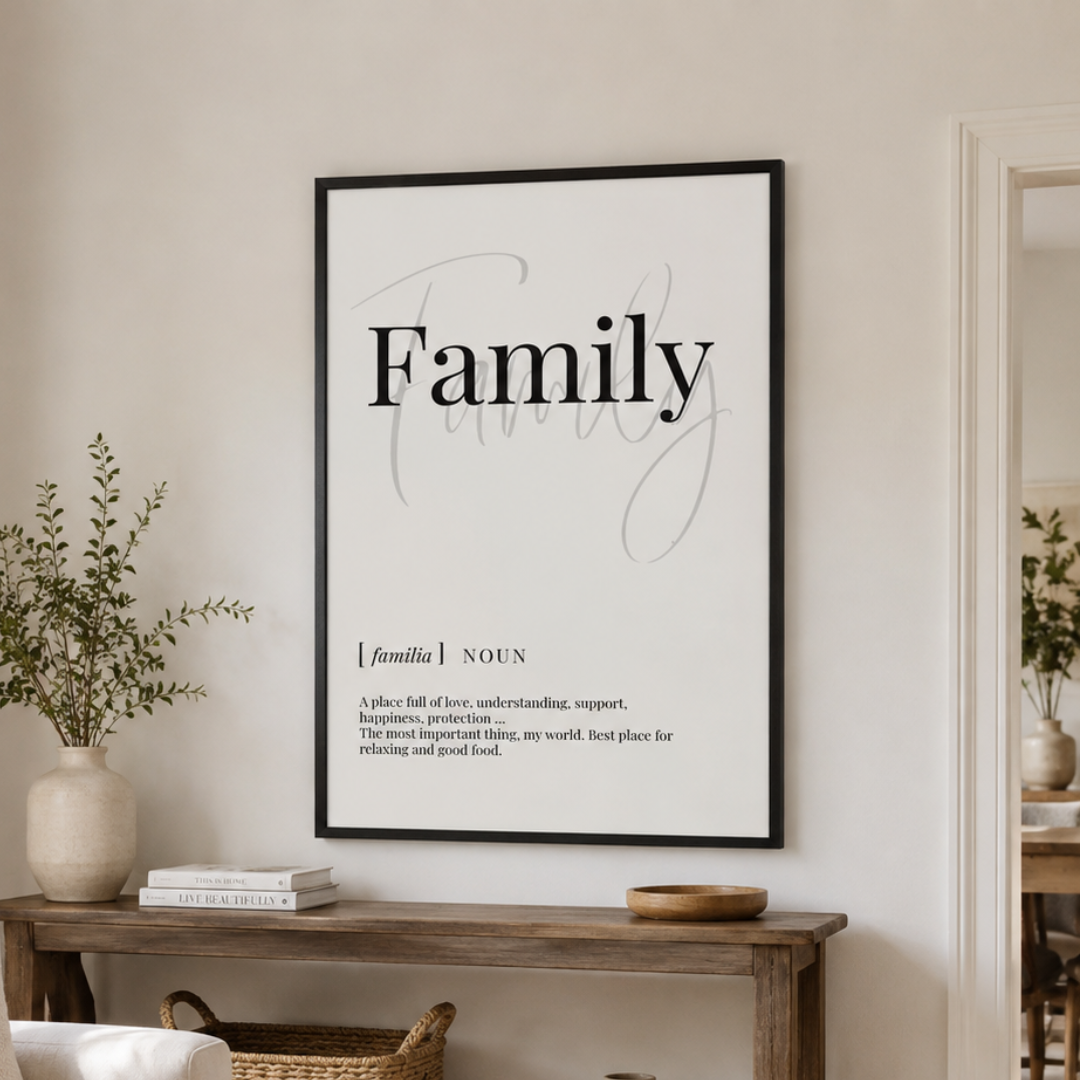Family Definition Typography Canvas Print