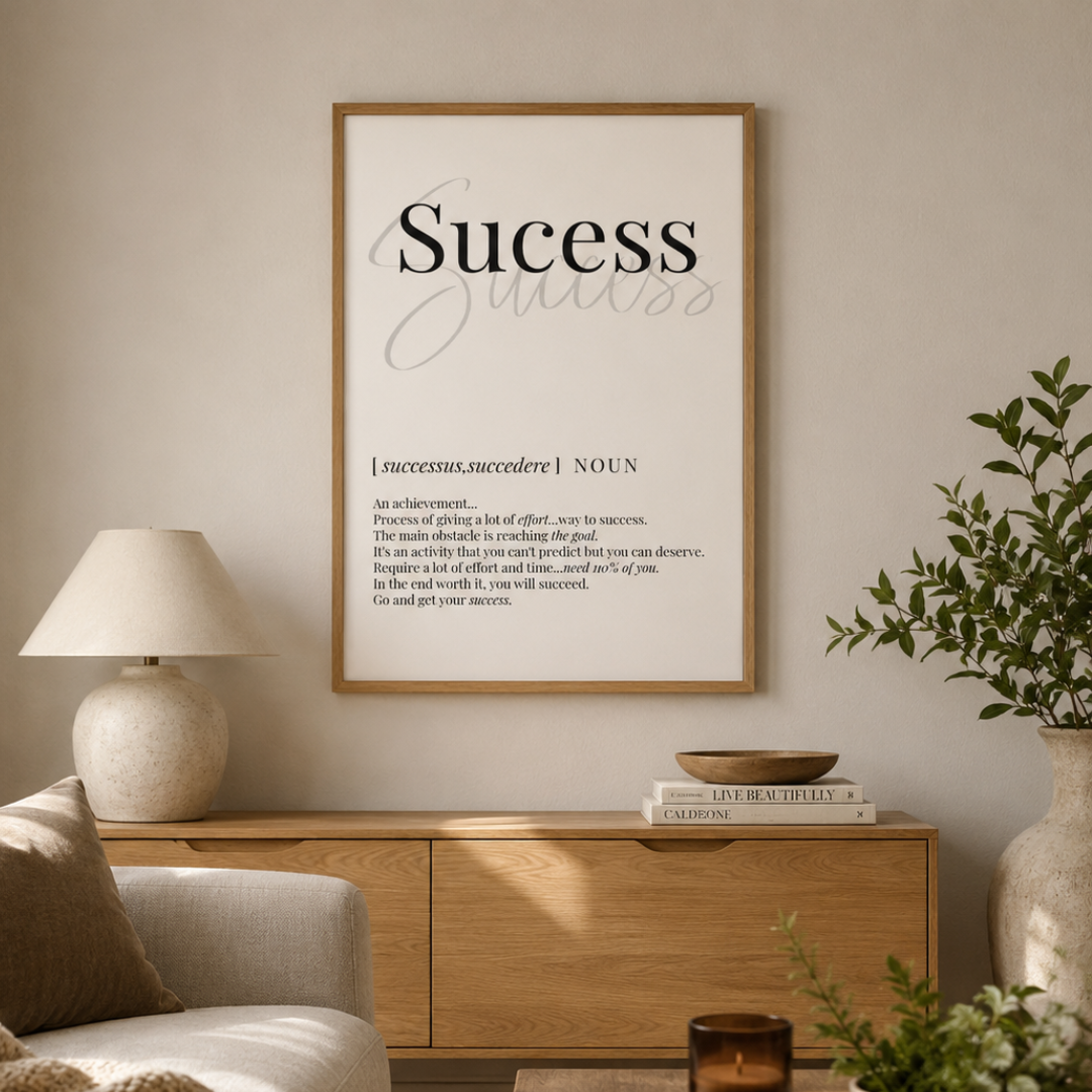 Success Definition Typography Canvas Print