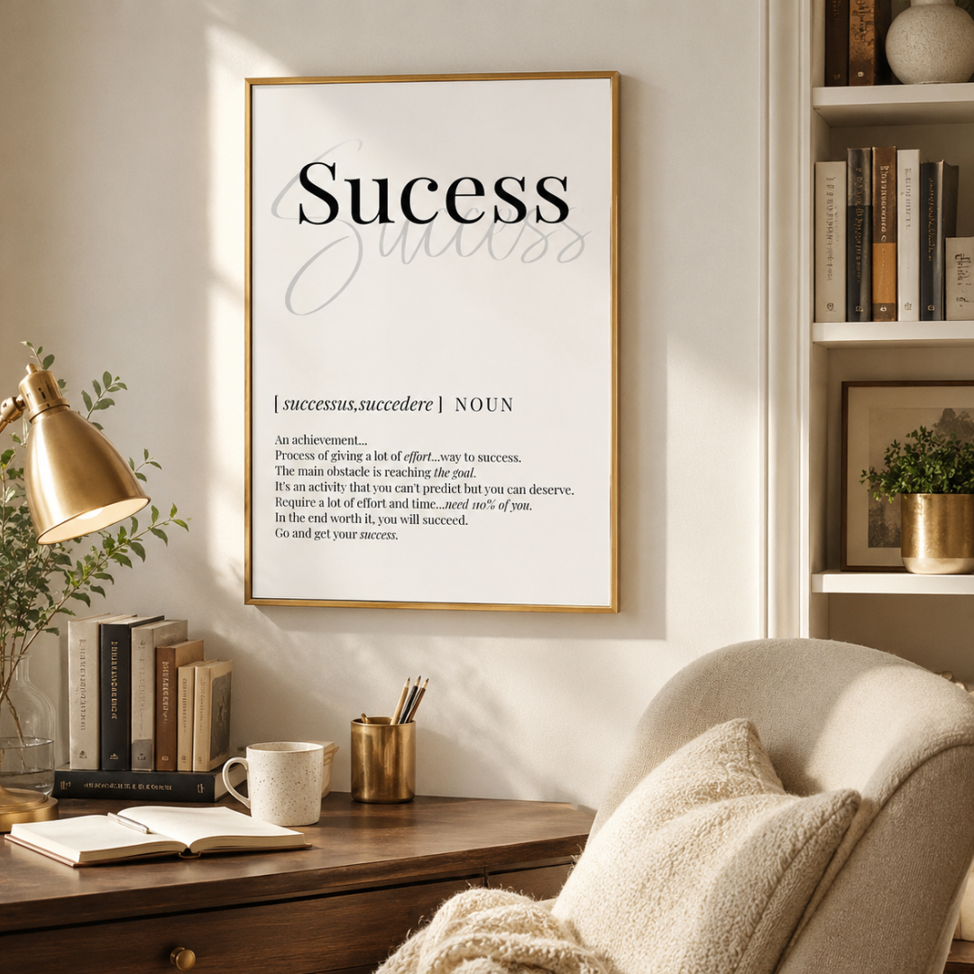 Success Definition Typography Canvas Print