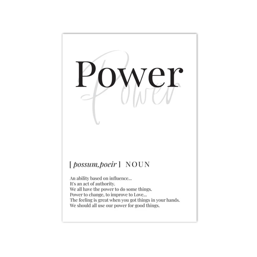 Power Definition Typography Canvas Print