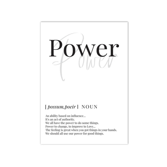 Power Definition Typography Canvas Print