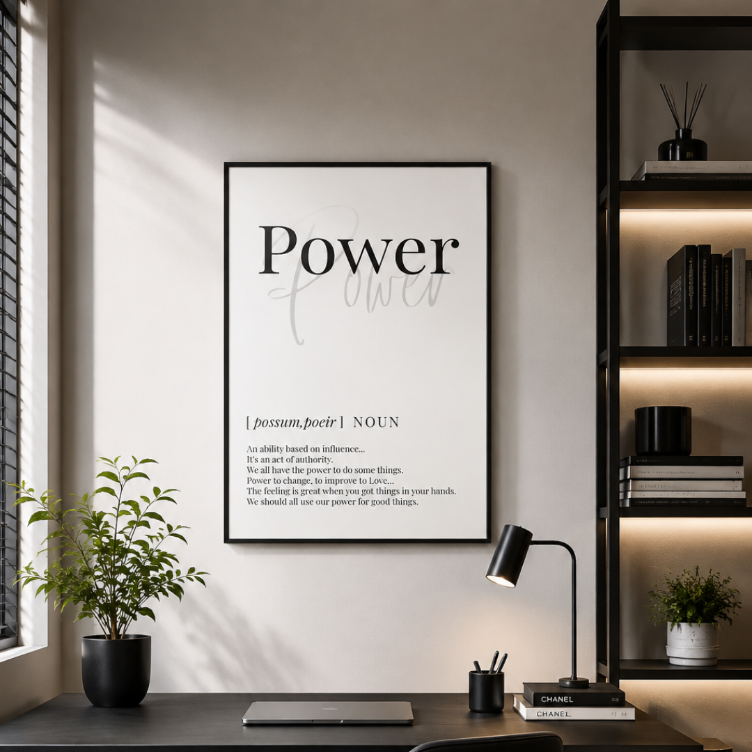 Power Definition Typography Canvas Print