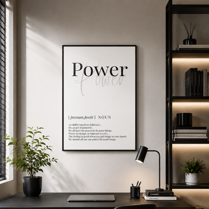 Power Definition Typography Canvas Print