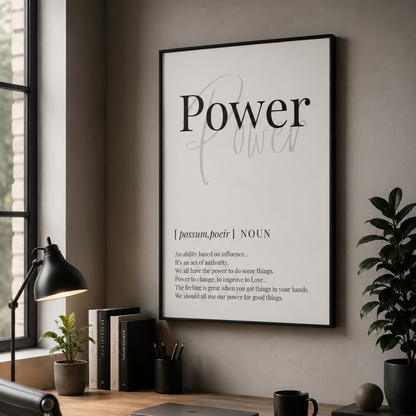 Power Definition Typography Canvas Print