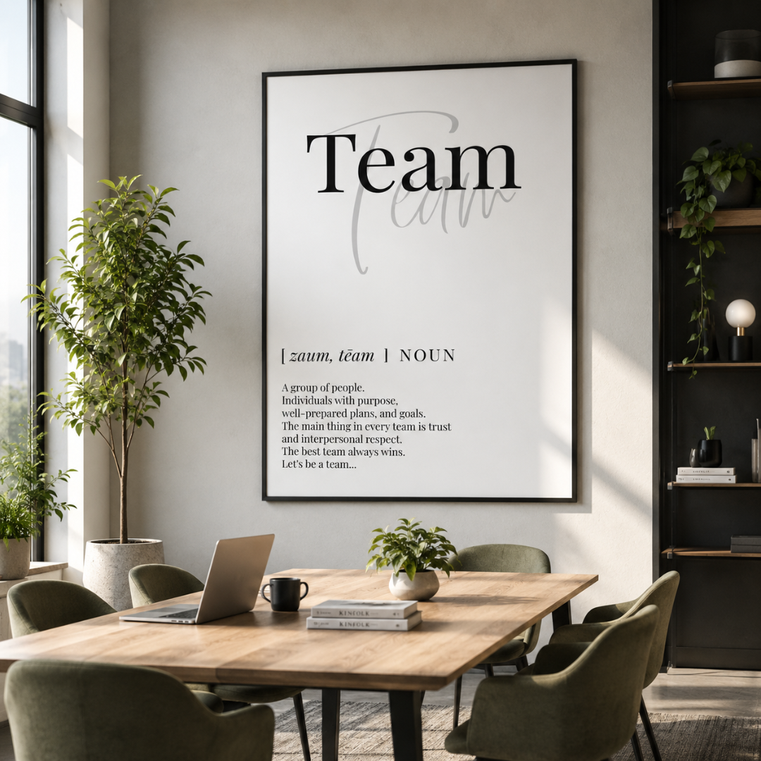 Team Definition Typography Canvas Print