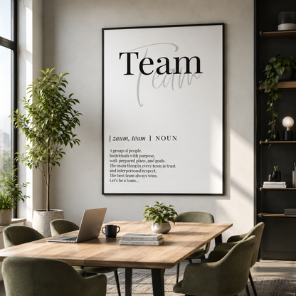 Team Definition Typography Canvas Print