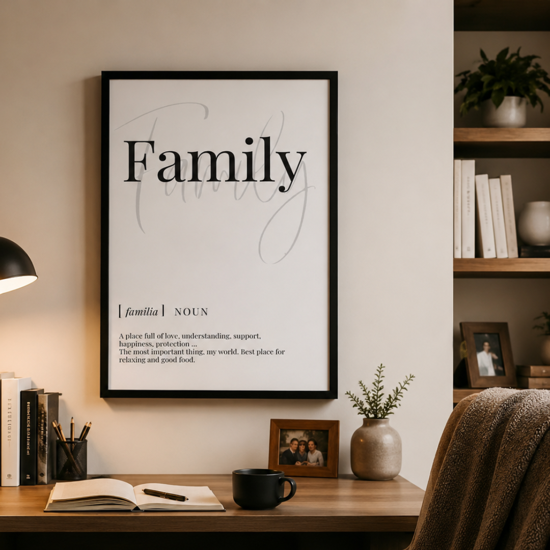Family Definition Typography Canvas Print