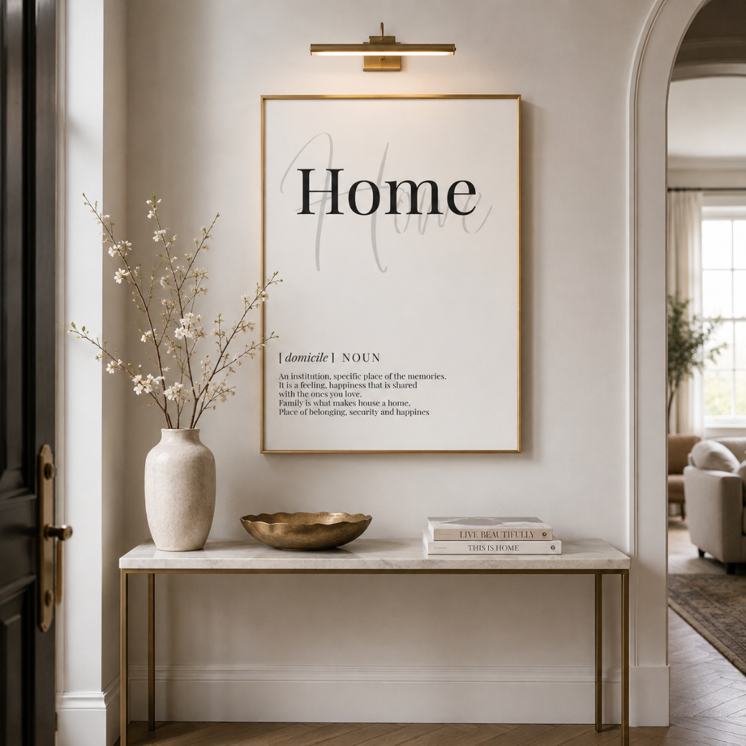 Home Definition Typography Canvas Print