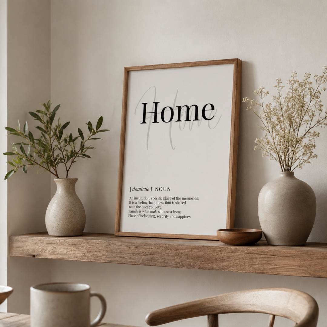 Home Definition Typography Canvas Print