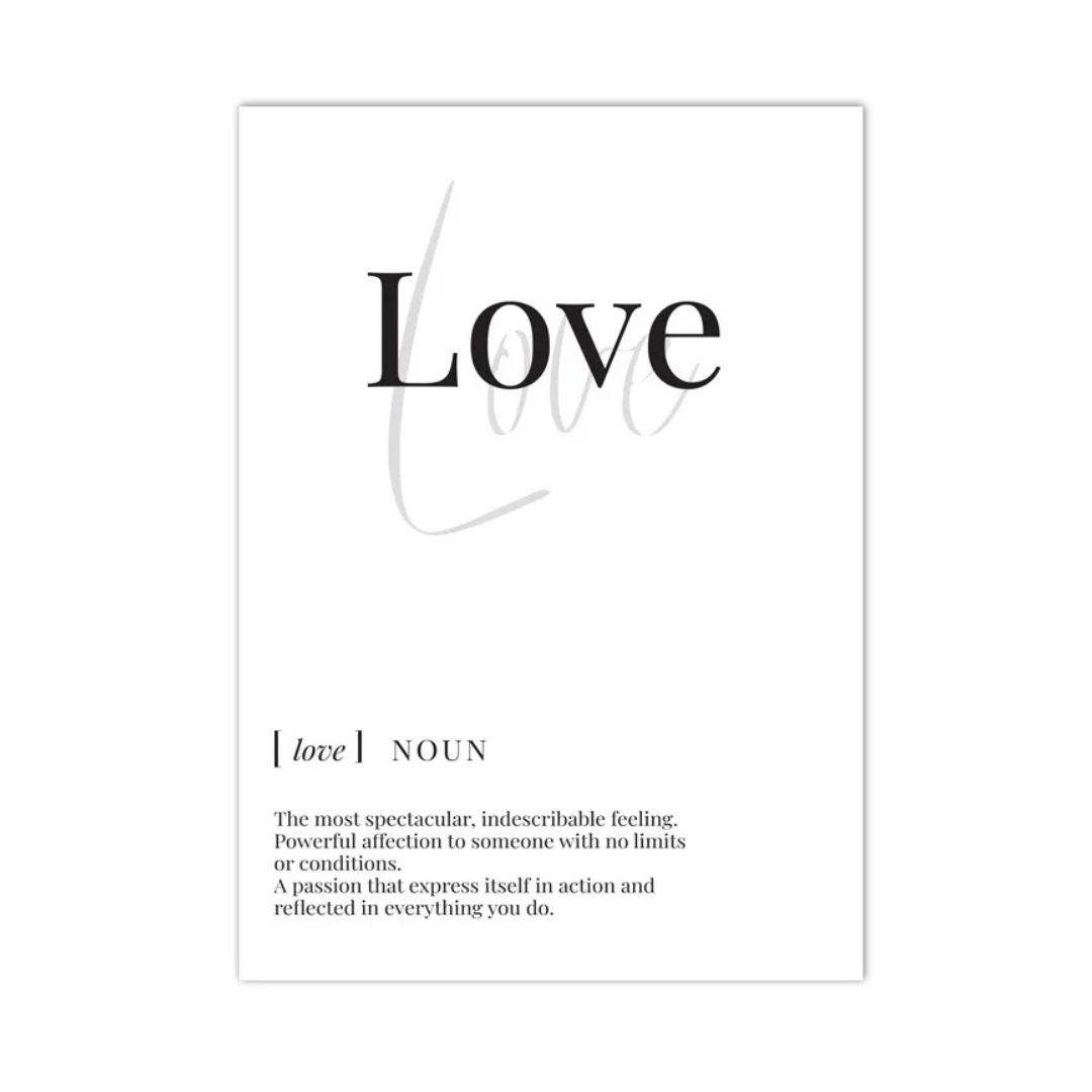Love Definition Typography Canvas Print