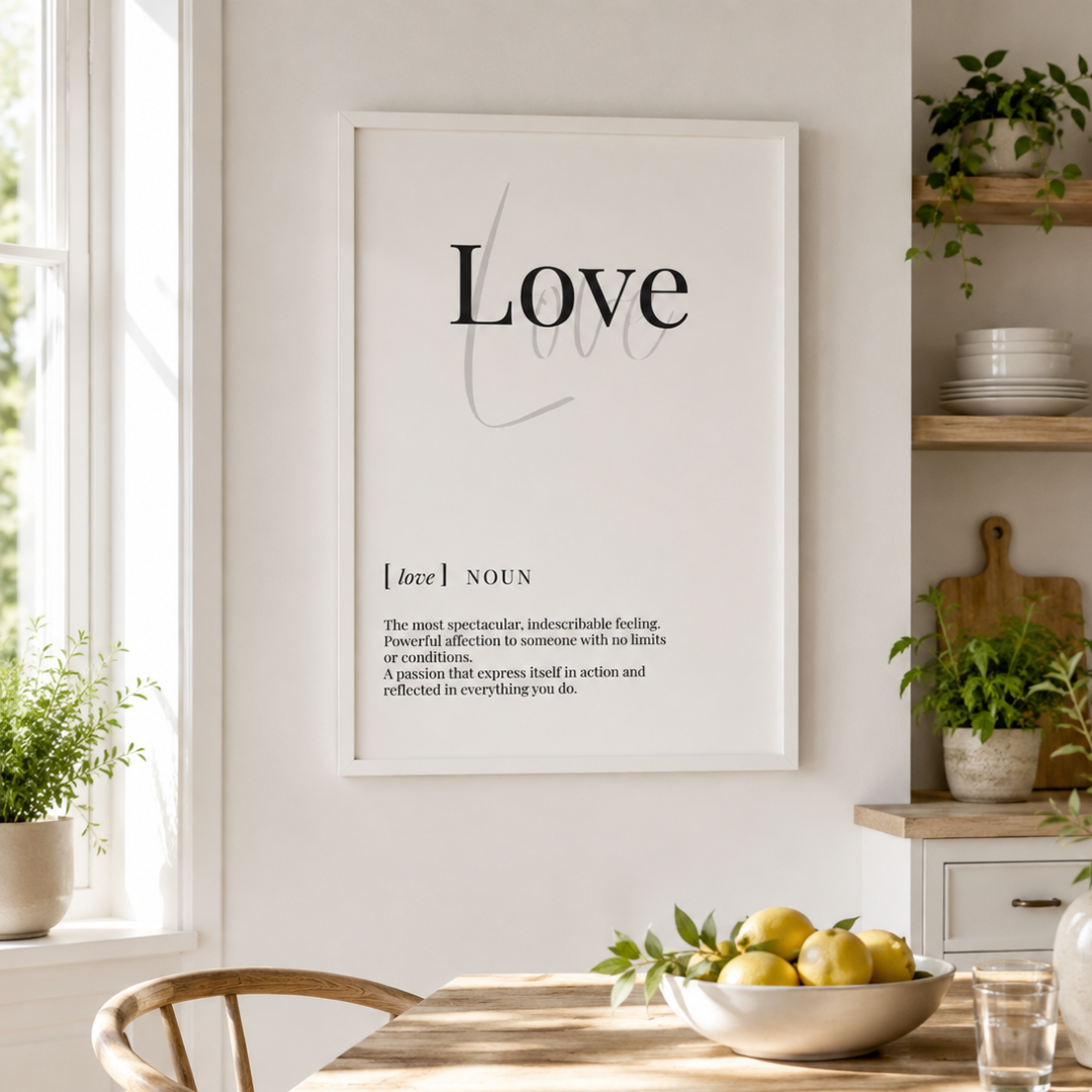 Love Definition Typography Canvas Print