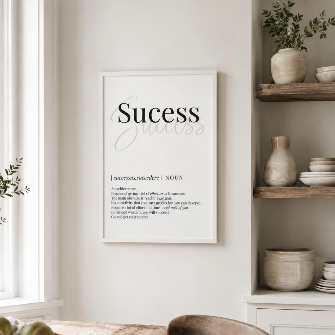 Success Definition Typography Canvas Print