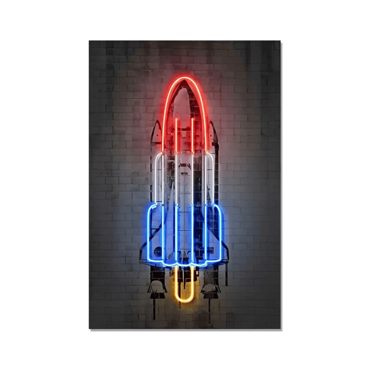Neon Lift-Off Shuttle Canvas Print