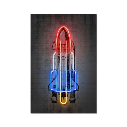 Neon Lift-Off Shuttle Canvas Print