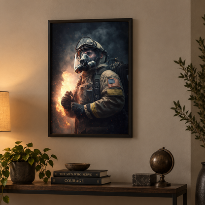 Into the Fire Firefighter Canvas Print