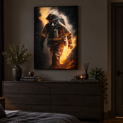 Forged in Flames Firefighter Canvas Print