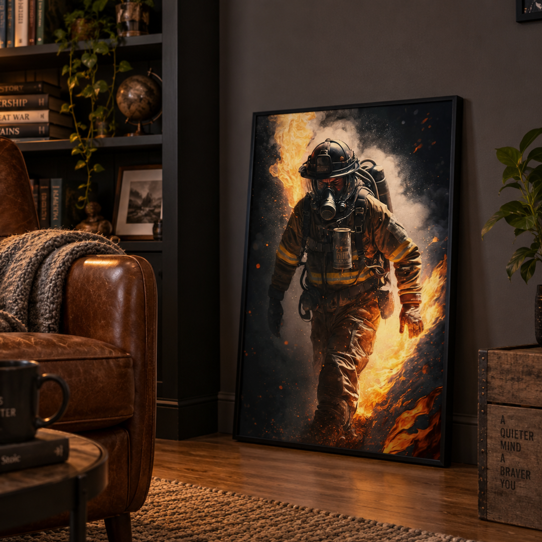 Forged in Flames Firefighter Canvas Print