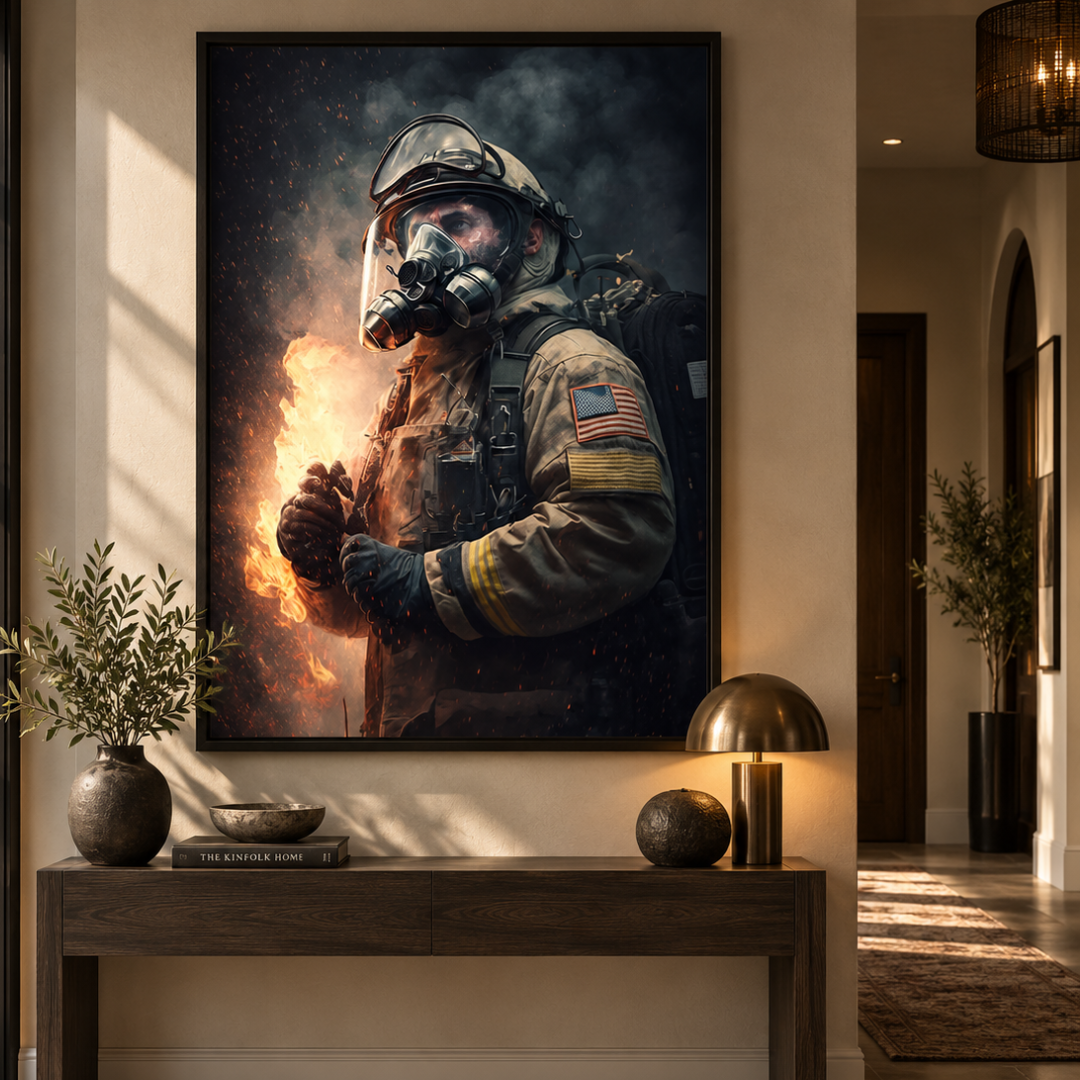 Into the Fire Firefighter Canvas Print